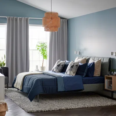 Ikea Hedfryle Comforter Set, Blue, King