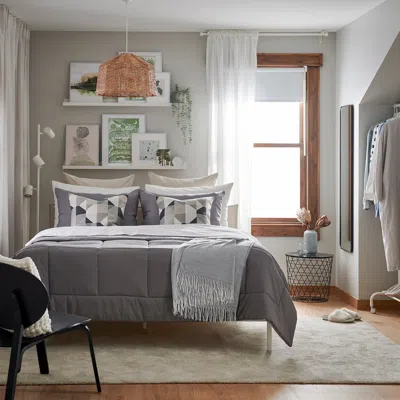 Ikea Hedfryle Comforter Set, Gray, Full/queen