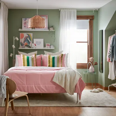 Ikea Hedfryle Comforter Set, Pink, Full/queen