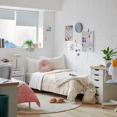 Ikea Hedfryle Comforter Set, White/beige, Twin/twin X-long