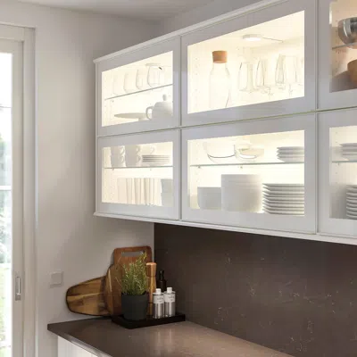 Ikea Hejsta Glass Door, White/clear Glass, 15x30 "