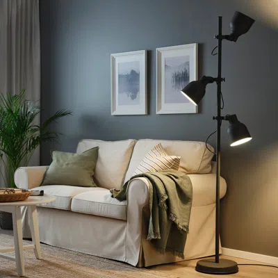 Ikea Hektar Floor Lamp With 3-spotlights, Dark Gray, Max.: 8.6 W