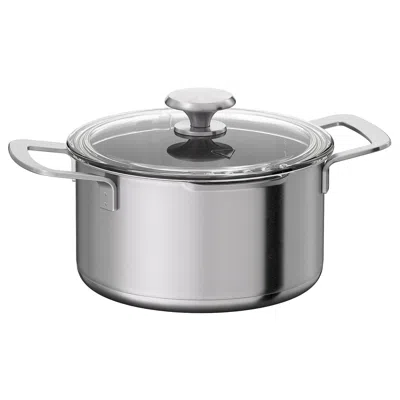 Ikea Hemkomst Pot With Lid, Stainless Steel/glass, 3.2 Qt