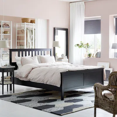 Ikea Hemnes Bed Frame, Black-brown, Full In Multi