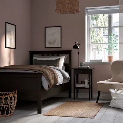 Ikea Hemnes Bed Frame, Black-brown, Twin In Multi
