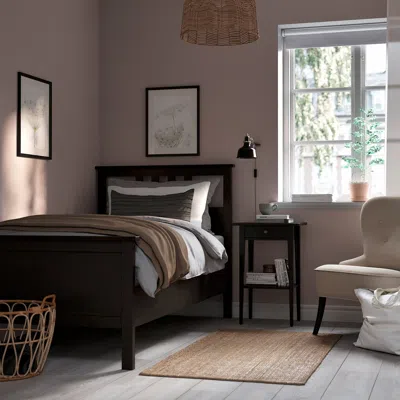 Ikea Hemnes Bed Frame, Black-brown, Twin In Multi