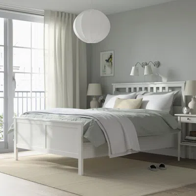 Ikea Hemnes Bed Frame, White Stain, Queen