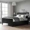 Ikea Hemnes Bed Frame With 2 Storage Boxes, Black-brown, Queen In Multi