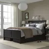 Ikea Hemnes Bed Frame With 4 Storage Boxes, Black-brown, Full In Multi