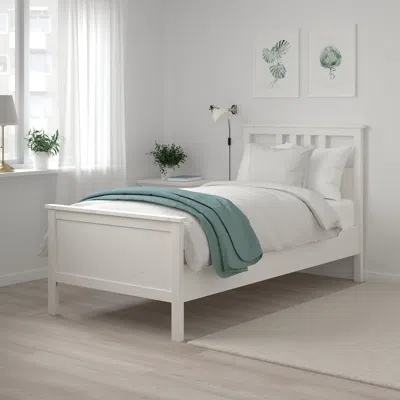Ikea Hemnes Bed Frame With Mattress, White Stain, Twin