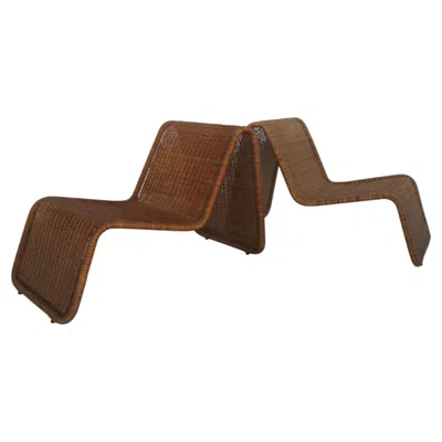 Pre-owned Ikea Hestra For  Italian Postmodern Design Rattan Bamboo Armchair 1980s In Brown