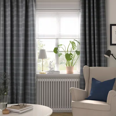 Ikea Häggveckmal Room Darkening Curtains, 1 Pair, Dark Gray/with Heading Tape, 57x98 "