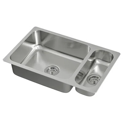 Ikea Hillesjön 1 1/2 Bowl Dual Mount Sink, Stainless Steel, 29 1/2x18 1/8 " In Silver