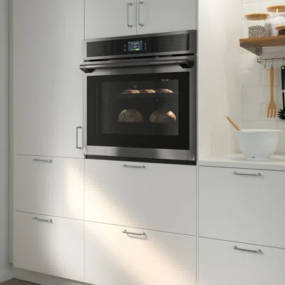 Ikea Hjälteby True Convection Wall Oven Selfclean, Black Stainless Steel, Width: 29 7/8 "