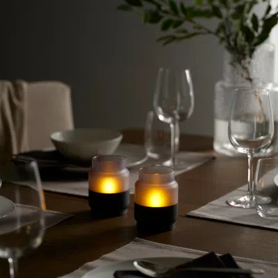 Ikea Hjulmöja Led Table Decoration, Glass/battery Operated Gray-black, Diameter: 3 "