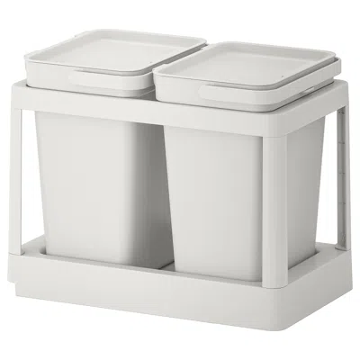 Ikea Hållbar Recycling Solution, With Pull-out/light Gray, 5 Gallon