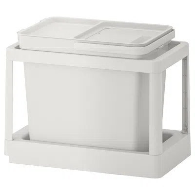 Ikea Hållbar Recycling Solution, With Pull-out/light Gray, 6 Gallon In White