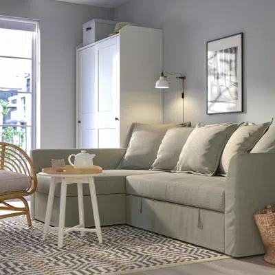Ikea Holmsund Sleeper Sectional, 3-seat, Borgunda Beige, Height Including Back Cushions: 37 3/4 "