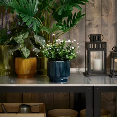 Ikea Honungspalm Plant Pot, Indoor/outdoor/blue, 4 ¾ "