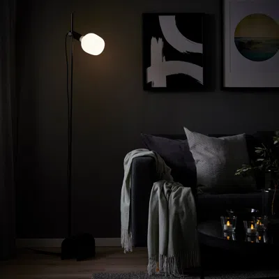 Ikea Hårslinga / Trådfri Floor Lamp With Led Bulb, Black/smart White Spectrum