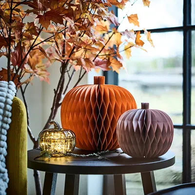 Ikea Höstagille Decoration, Set Of 2, Paper Pumpkin