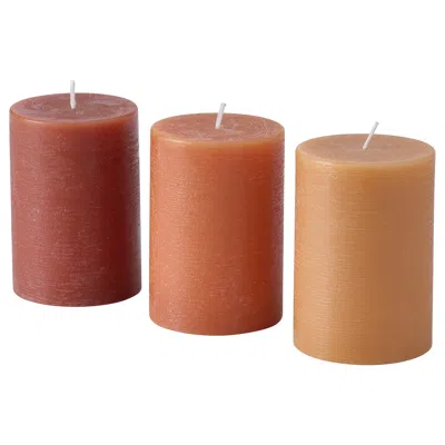 Ikea Höstagille Unscented Pillar Candle, Mixed Colors, 4 "