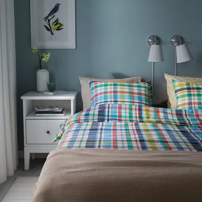 Ikea Höstgentiana Duvet Cover And Pillowcase(s), Multicolor/check, Twin