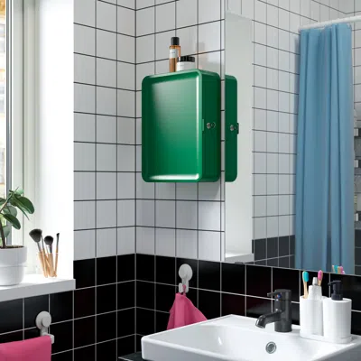 Ikea Husbyån Wall Cabinet, Dark Green, 11x4 3/8x14 3/4 "