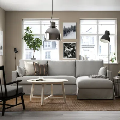 Ikea Hyltarp Sofa With Chaise, Right, Tallmyra White/black, Height Including Back Cushions: 35 7/8 "