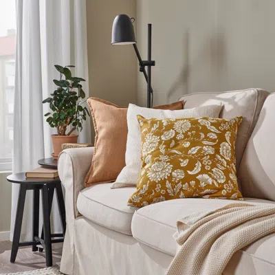 Ikea Idalinnea Cushion Cover, Yellow-brown, 20x20 "