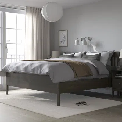 Ikea Idanäs Bed Frame, Dark Brown Stained, King
