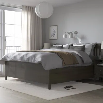 Ikea Idanäs Bed Frame With Storage, Dark Brown Stained, King