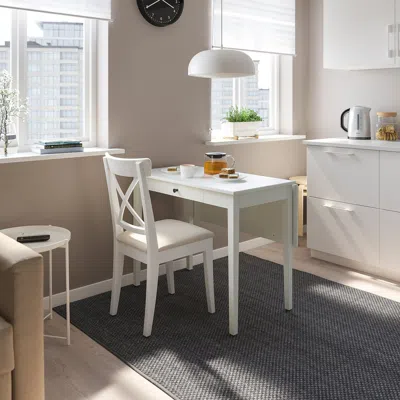 Ikea Idanäs Drop-leaf Table, White, 20 1/8/33 7/8x37 3/4 " In Multi