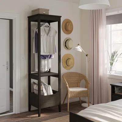 Ikea Idanäs Open Wardrobe, Dark Brown Stained, 23 1/4x83 1/8 "