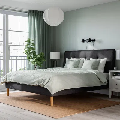 Ikea Idanäs Upholstered Bed Frame, Gunnared Dark Gray, King