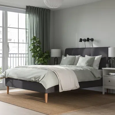 Ikea Idanäs Upholstered Bed Frame, Gunnared Dark Gray, Queen