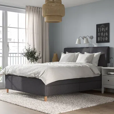 Ikea Idanäs Upholstered Storage Bed, Gunnared Dark Gray, Queen