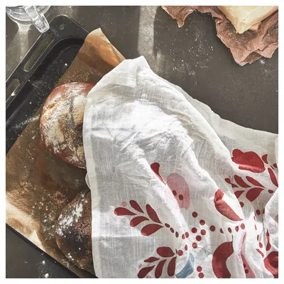 Ikea Inamaria Dish Towel, Floral Pattern, 18x22 "