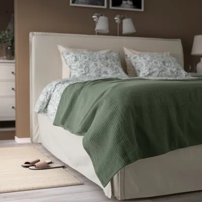 Ikea Indira Bedspread, Gray-green, King