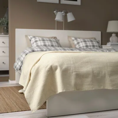 Ikea Indira Bedspread, Natural/unbleached Cotton, Full/queen In Yellow