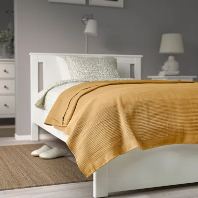 Ikea Indira Bedspread, Yellow-beige, Queen/king