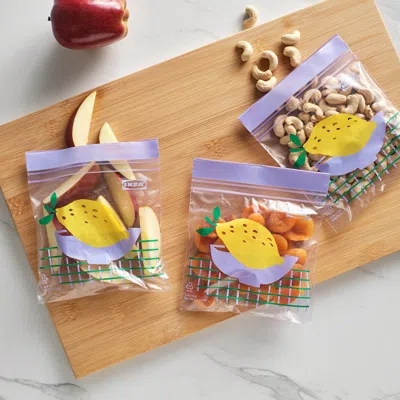 Ikea Istad Resealable Bag, Multicolor/patterned, Snack In Blue