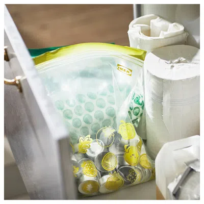 Ikea Istad Resealable Bag, Patterned/green, 6/5 Qt