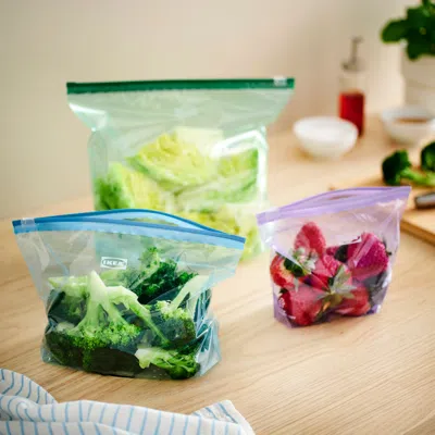 Ikea Istad Resealable Bag, With Slider/mixed Colors, Quart/half Gallon/gallon