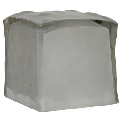 Pre-owned Ikea “iviken” Frosted Glass Cube Table Lamp, 1990s In Transparent