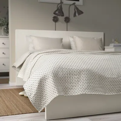 Ikea Jakobslilja Bedspread, Off-white/anthracite, Full/queen