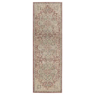 Ikea Järnväg Rug, Low Pile, Ornament Pattern Pink/beige, 2 ' 7 "x8 ' 2 "