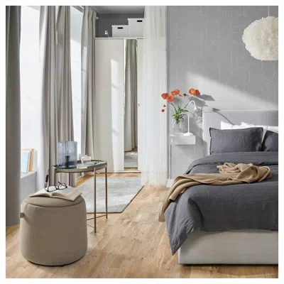 Ikea Järrestad Pouffe, With Storage/tonerud Dark Beige, Diameter: 18 1/8 "