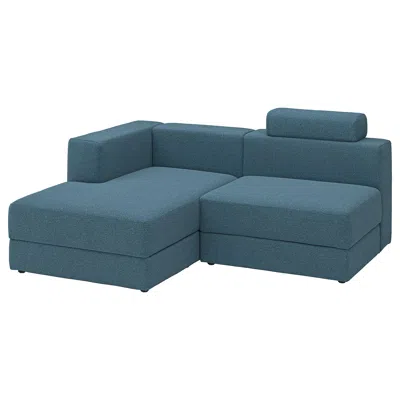 Ikea Jättebo 2.5-seat Mod Sofa With Chaise, Left With Headrest/axvall Dark Gray-blue, Width: 74 3/4 "