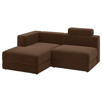 Ikea Jättebo 2.5-seat Mod Sofa With Chaise, Left With Headrest/samsala Dark Brown, Width: 74 3/4 "